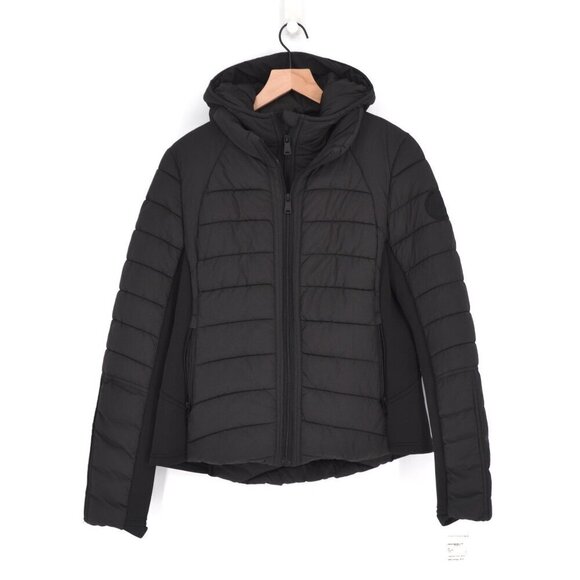 Bernardo Neoprene Combo Packable Quilted Insulated Puffer Jacket Black Women's L - Picture 3 of 10